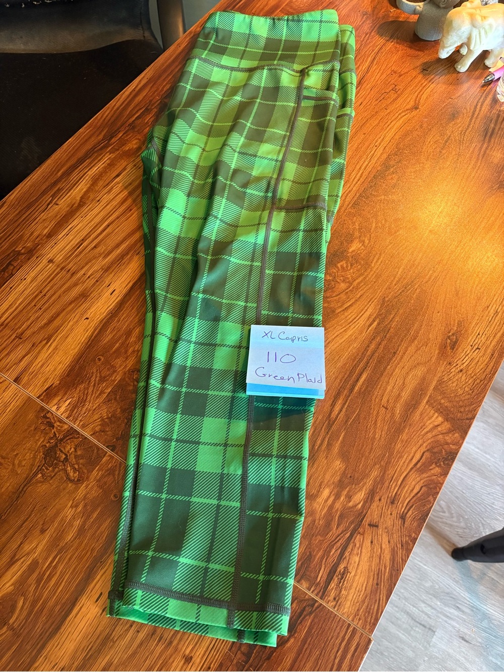 Constantly Varied Gear Green Plaid Capris XL